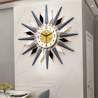 Grande horloge murale en métal Karns