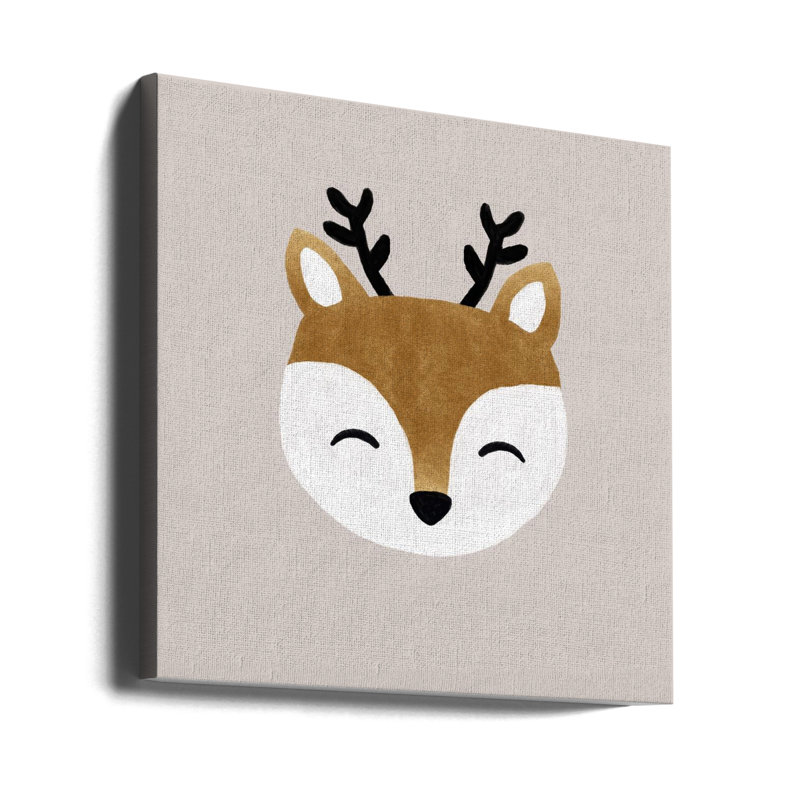"Xmas Deer", art mural sur toile tendue, H 16 po x l 16 po
