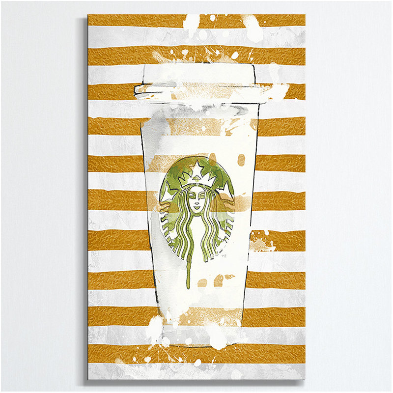 "Starbucks and Stripes" par BY Jodi, impression sur toile, H 60 po x l 36 po x P 1,5 po