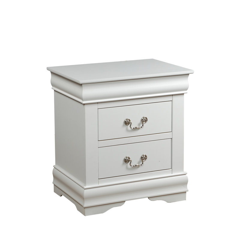 Louis Philippe White Finish Nightstand, White
