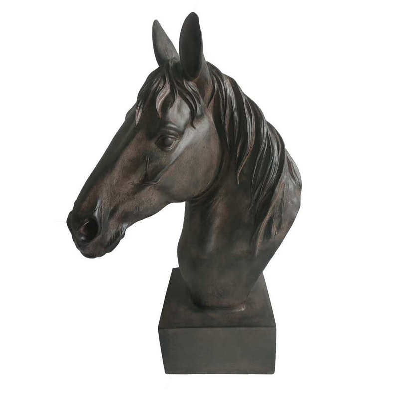 Sculpture tête de cheval Genny, statuette en résine, 19 po, Bronze