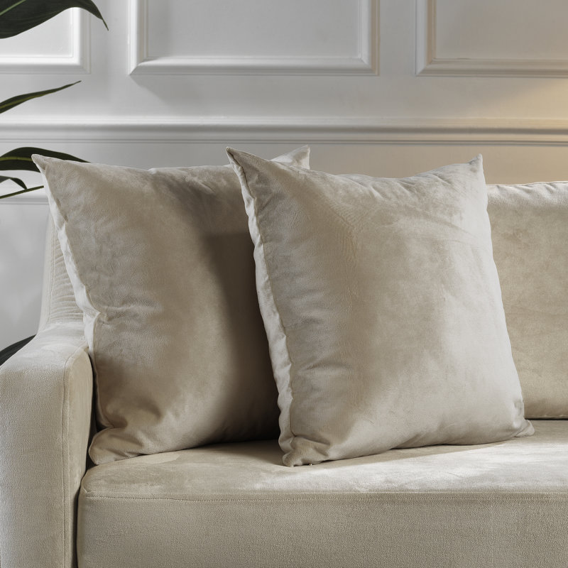 Housse de coussin en velours mat, 24 po x 24 po, 12 blanc cassé