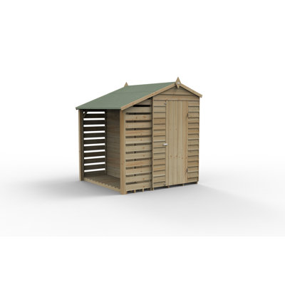 Overlap Pressure Treated 10 x 8 Apex Shed - Double Door, No Windows