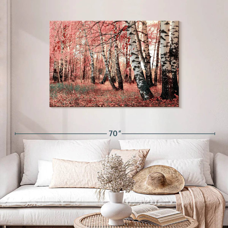 Forêt de bouleaux roses Alvord, H 30 po x l 45 po
