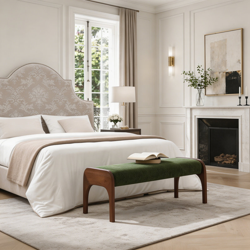 Banc long rembourré 50,25 po, Green