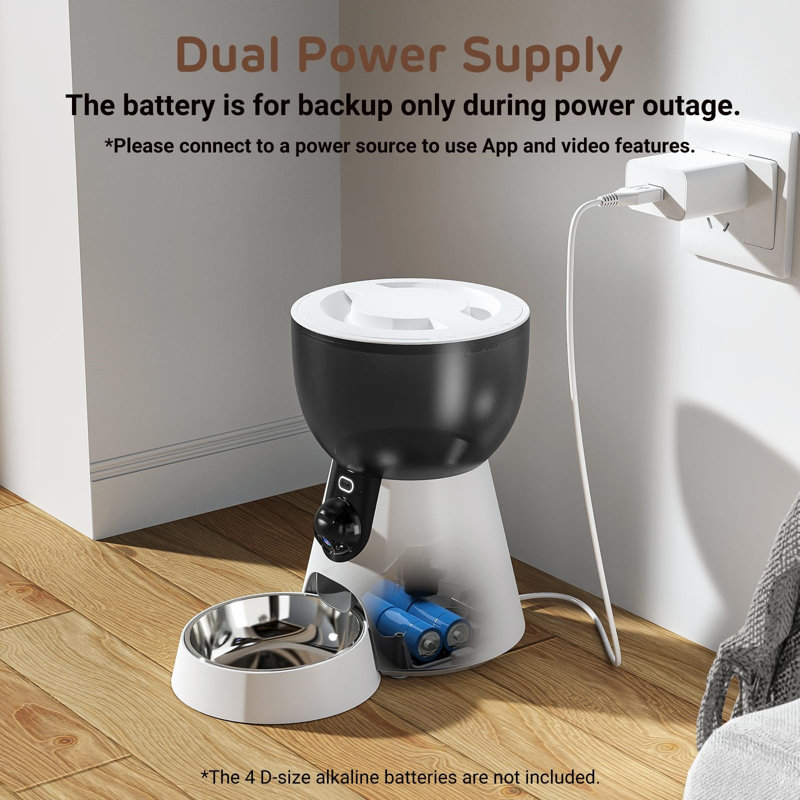Smart Automatic Pet Feeder: 160° Camera Motion Detection Steel Dispenser
