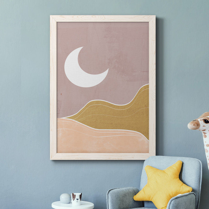 Sedona Moon - Peinture sur toile encadrée, H 44 po x l 31 po x P 1 po, Cadre blanc