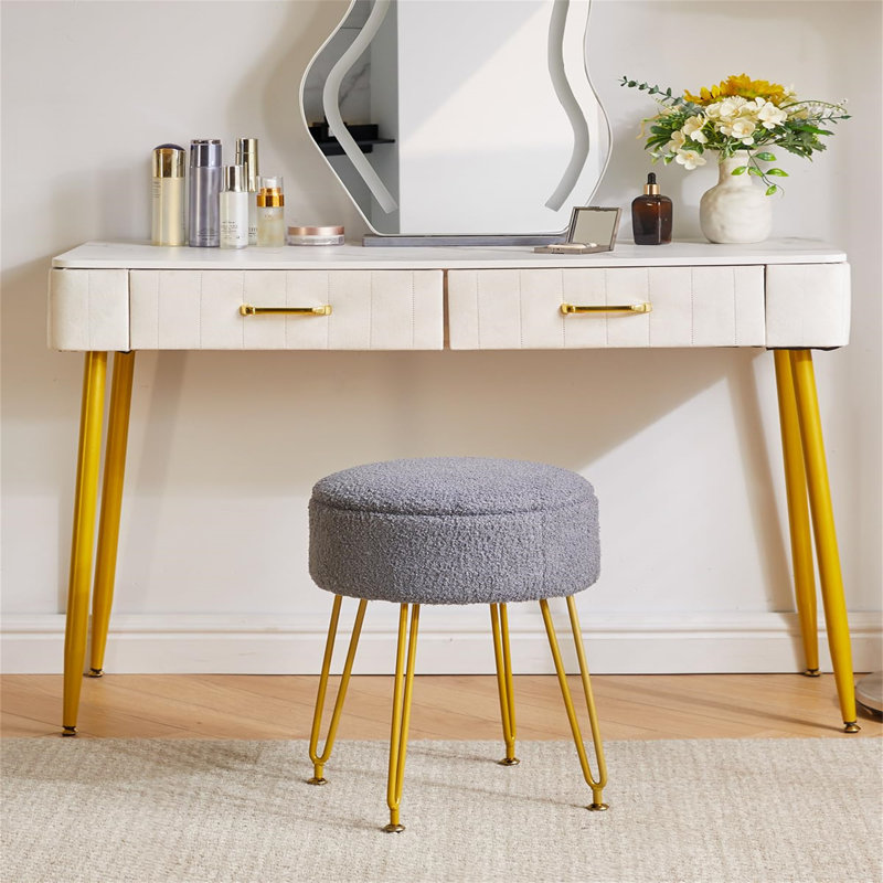 Ahilan Metal Accent Stool, Grey
