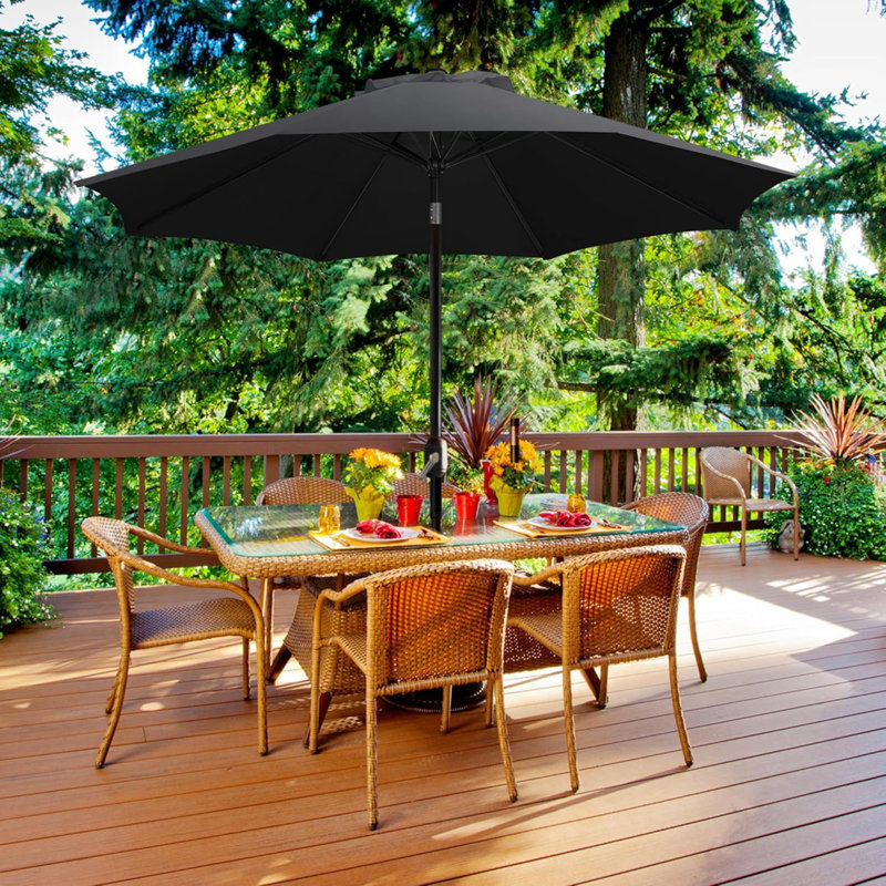 Calhaen 230cm Tilt Market Parasol, Black