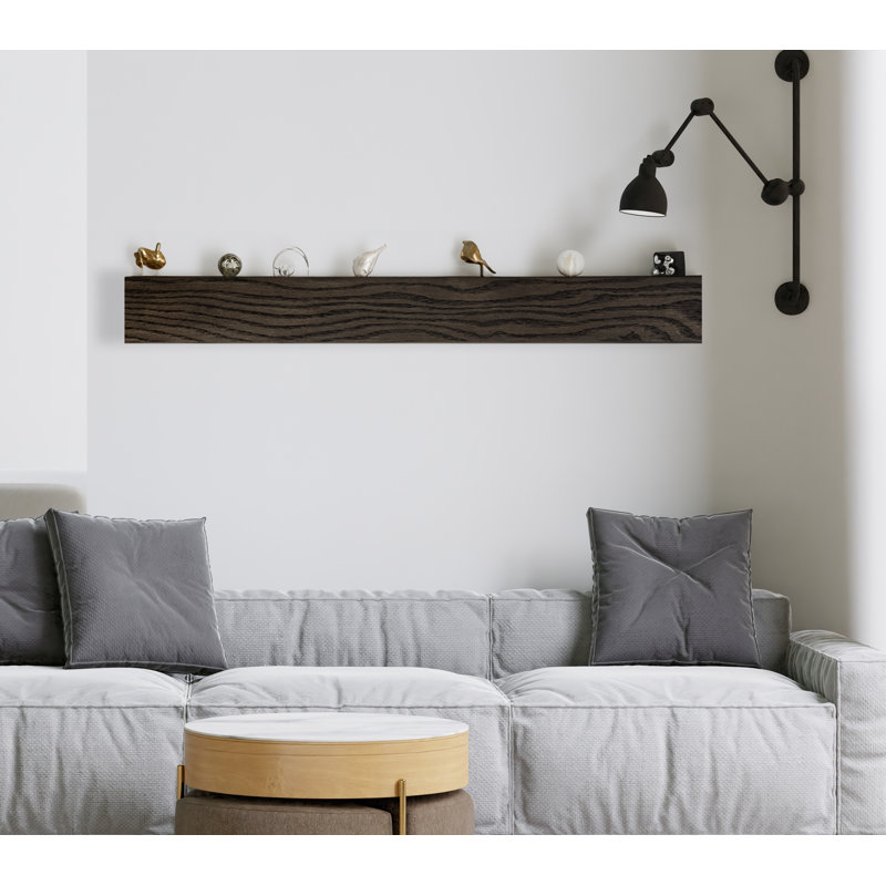 Haxhire Oak Accent Shelf, Ebony, 6" H x 68" W x 7" D