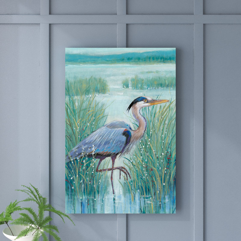 Wetland Heron I - impression, H 24 po x l 20 po, Impression encadrée, Sans cadre