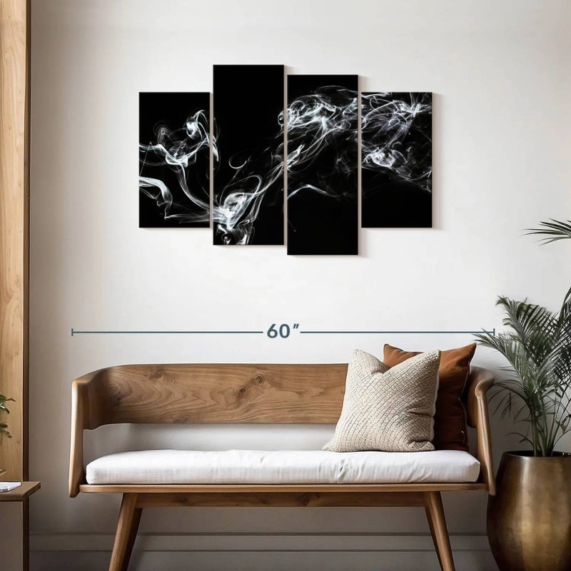 Abstrait blanc fumée - humeur spirituelle, H 27 po x l 43 po
