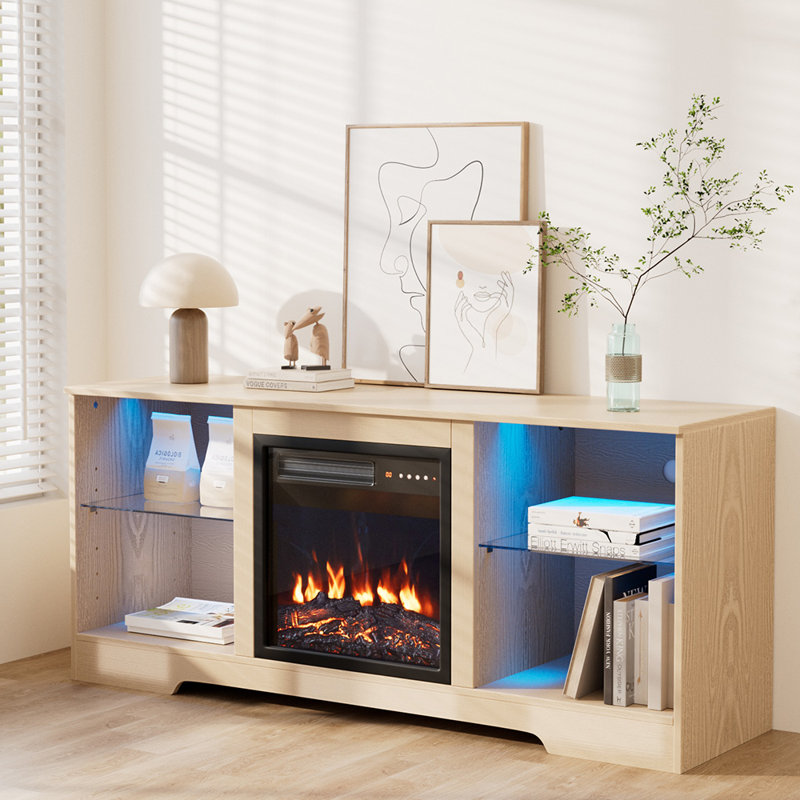 Belfry Heating 145.03cm W Black Electric Fireplace