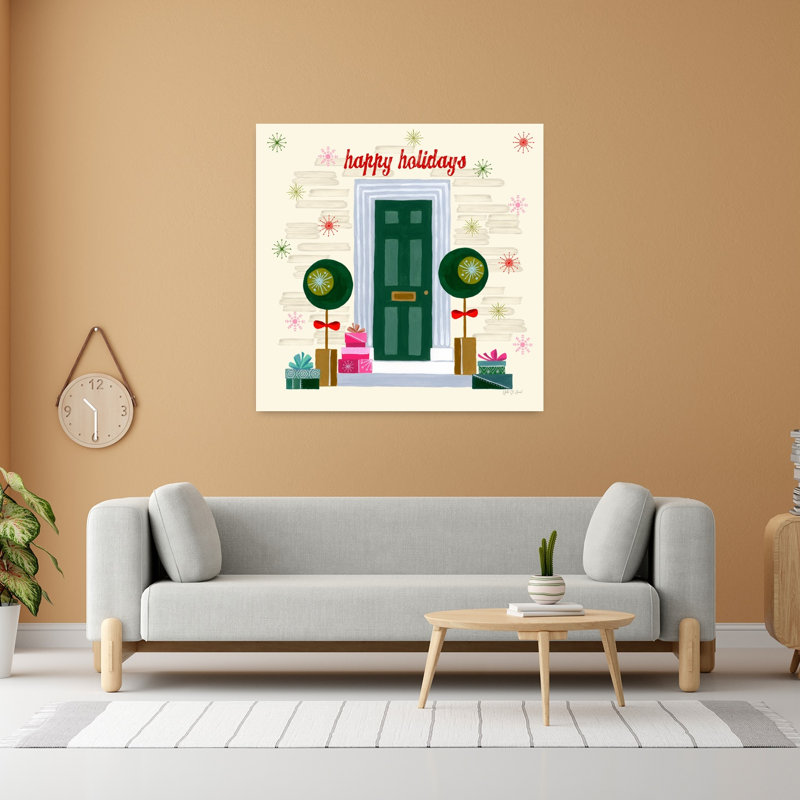Maison contemporaine pour les Fêtes avec arbres de Noël, H 48 po x l 48 po