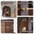 Modern Arched Cabinet Wall Mount With Adjustable Shelf & Glass Doors, Brown-1019660134