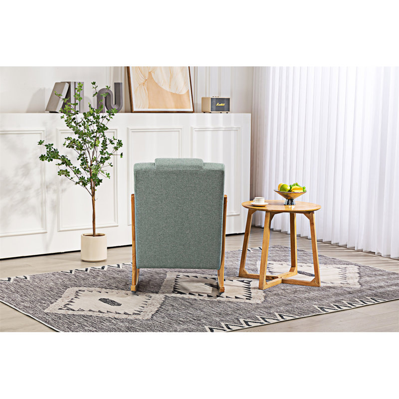Chaise berçante moderne rembourrée, Vert clair