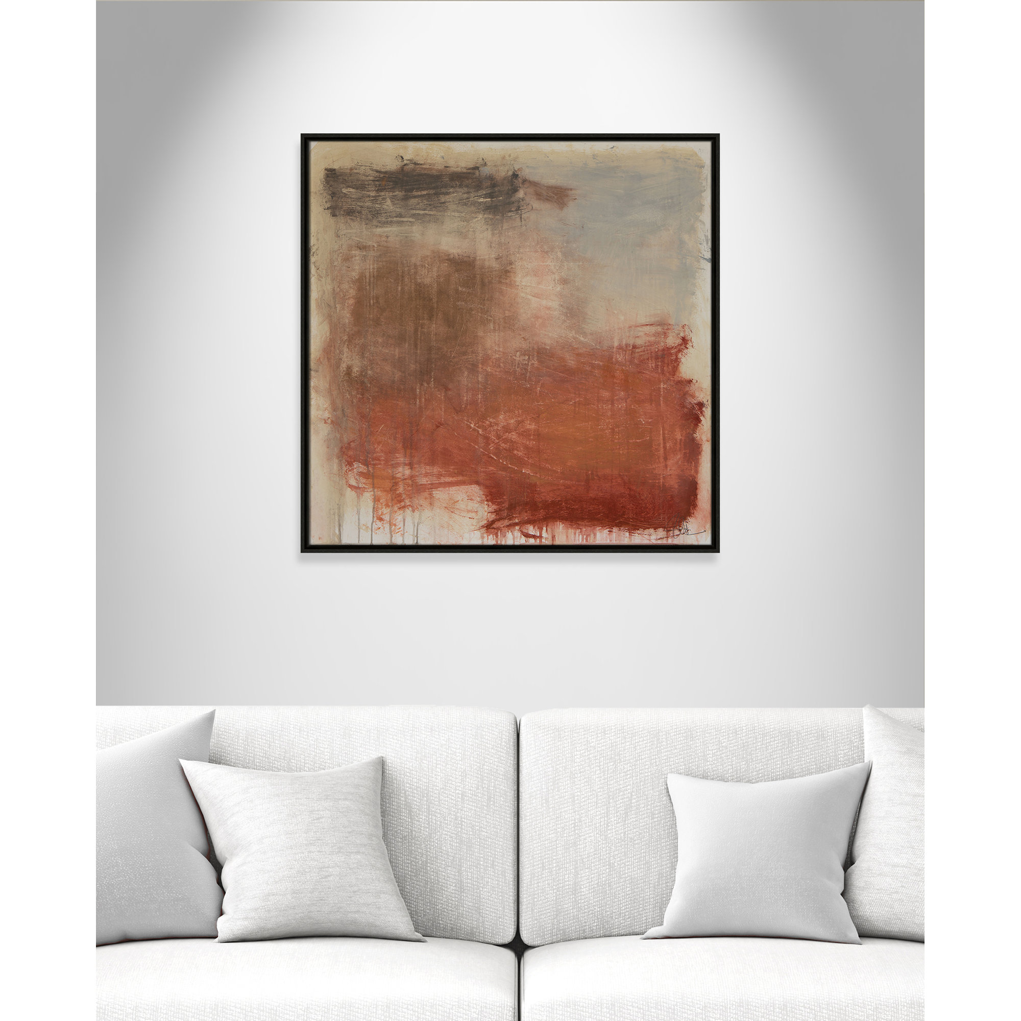 Autumn Over The Rivera Print by , Espresso, 31.5" H x 31.5" W