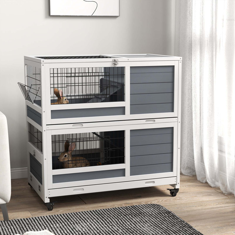Cage à lapins d'intérieur polyvalente avec caractéristiques conviviales pour les lapins heureux