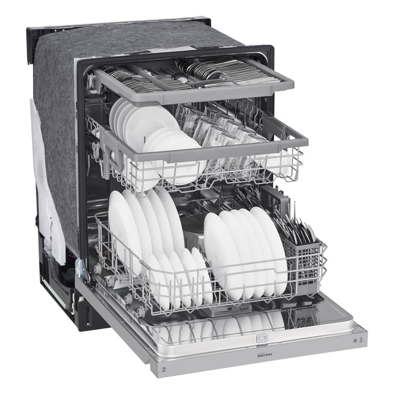 LG 24" QuadWash Dynamic Dry Energy Star Dishwasher in Printproof Stainless Steel