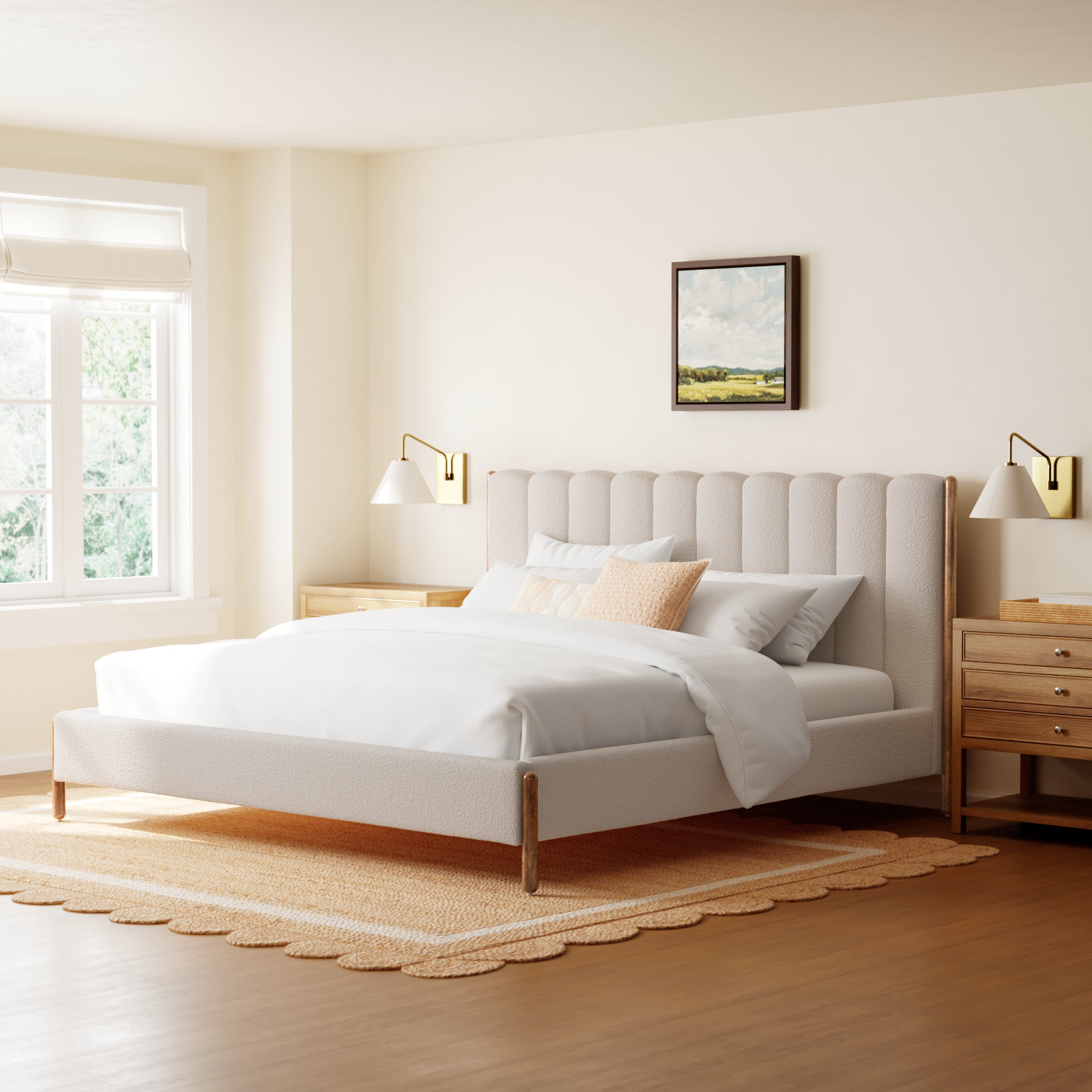 Desinae Upholstered Panel Bed, King