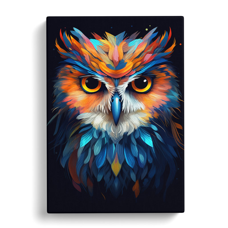 Owl Minimalism - No Frame Print, 76cm H x 50cm W x 3cm D