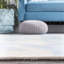 Tapis bleu clair / ivoire en laine tissé à la main et à pied-de-poule Mccall-22463930