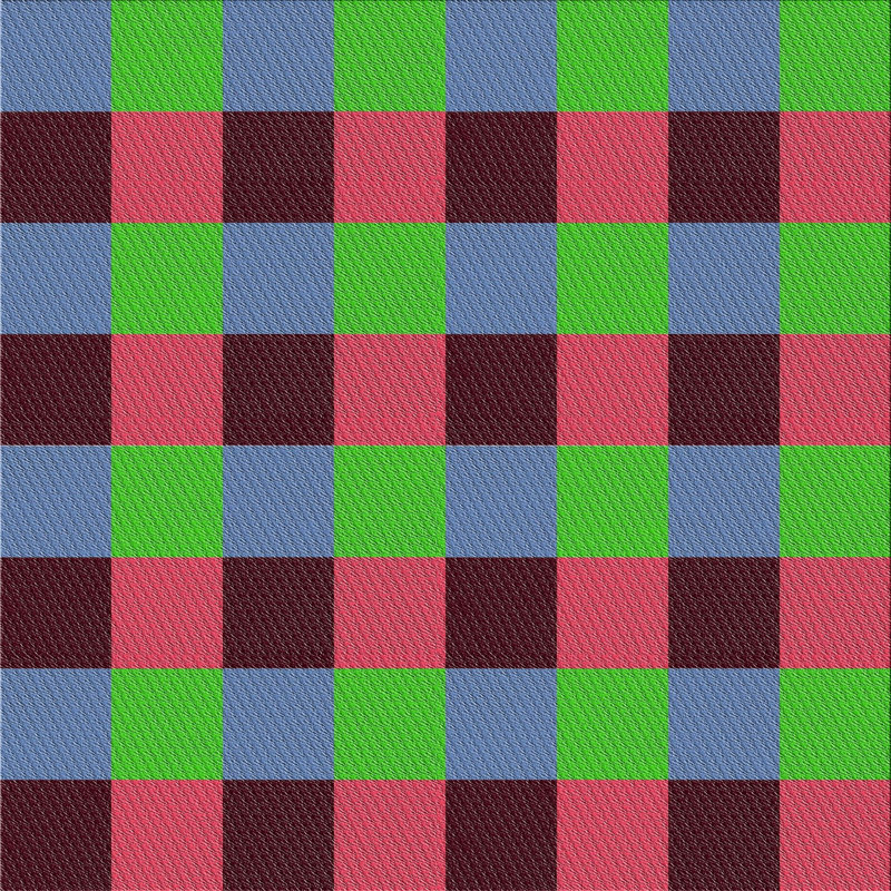 Tapis bleu / vert à carreaux, Carré 8 pi