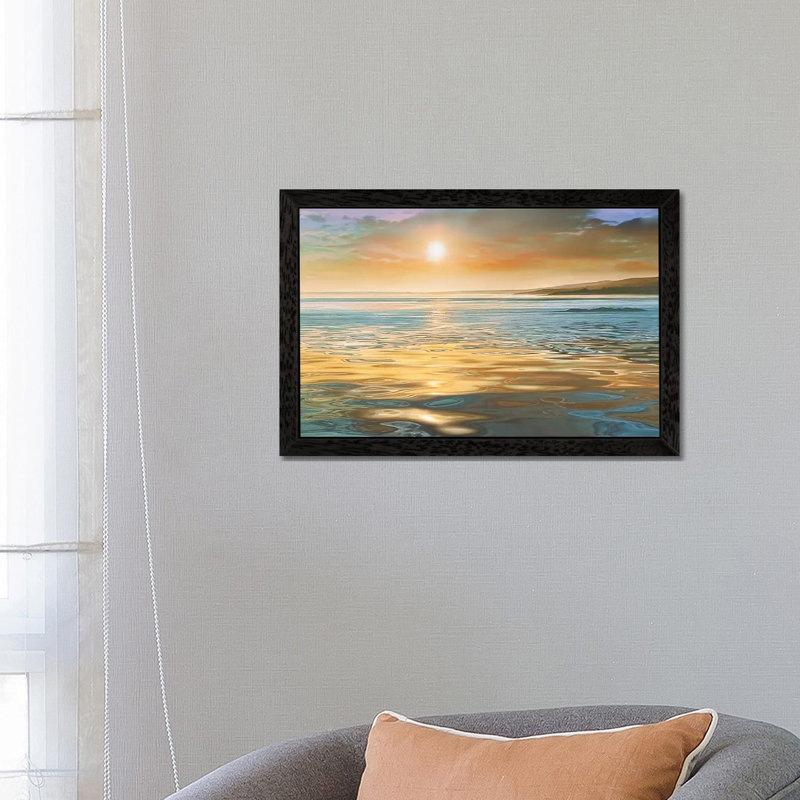 Evening Calm by Mike Calascibetta - Print on Canvas, 101.6 cm H x 66.04 cm W, Black Floater Framed
