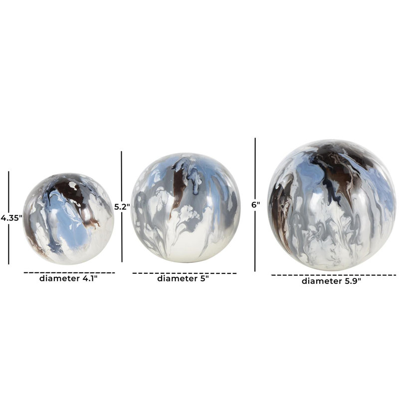 Wrought Studio™ Metal Swirl Abstract Orbs & Vase Filler With Brown And Cream Accents