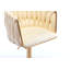 Ensemble de 2 tabourets de bar, avec repose-pieds chromé et base pivotante réglable en velours-125536018