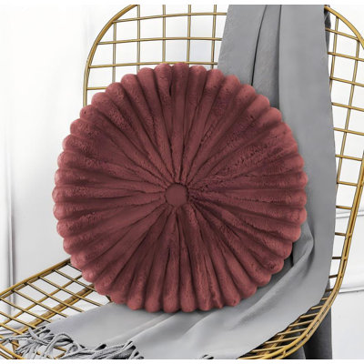 Decorative Round Throw Pillows For Bed Couch - 2 Pieces Handcraft Ruched Pumpkin Pillow,  Soft And Durable Velvet Floor Pillow For Home Decor, Bed Living Room And Sofa