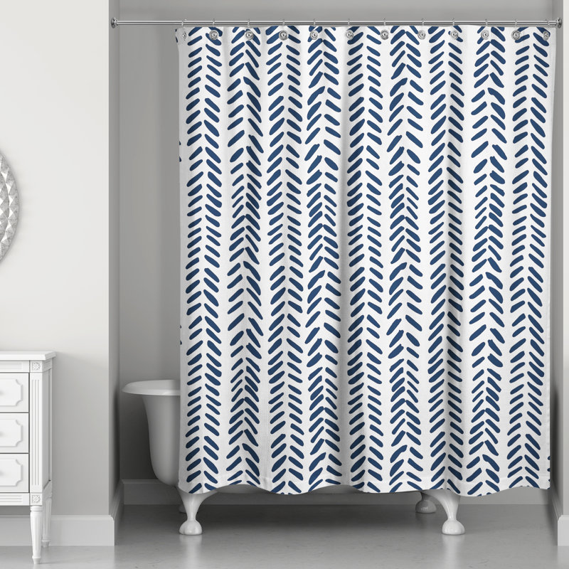 Rideau de douche simple Alline, Bleu marine