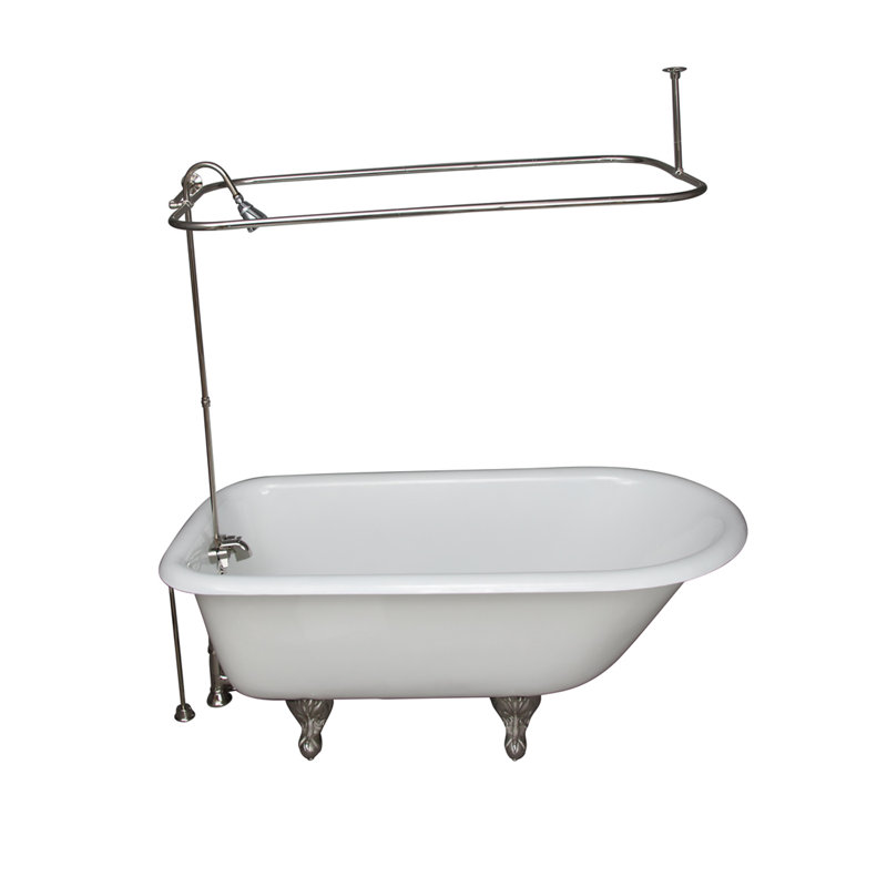 54'' x 30'' Soaking Cast Iron Bathtub, Polished Nickel