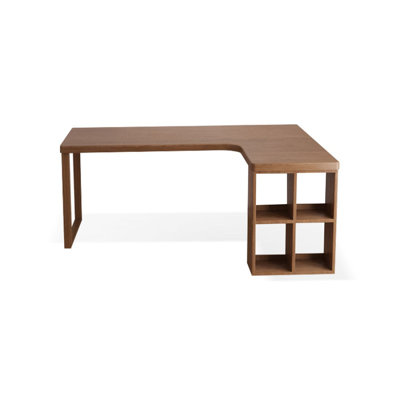 Walnut L-Shaped Solid Wood Writing desk