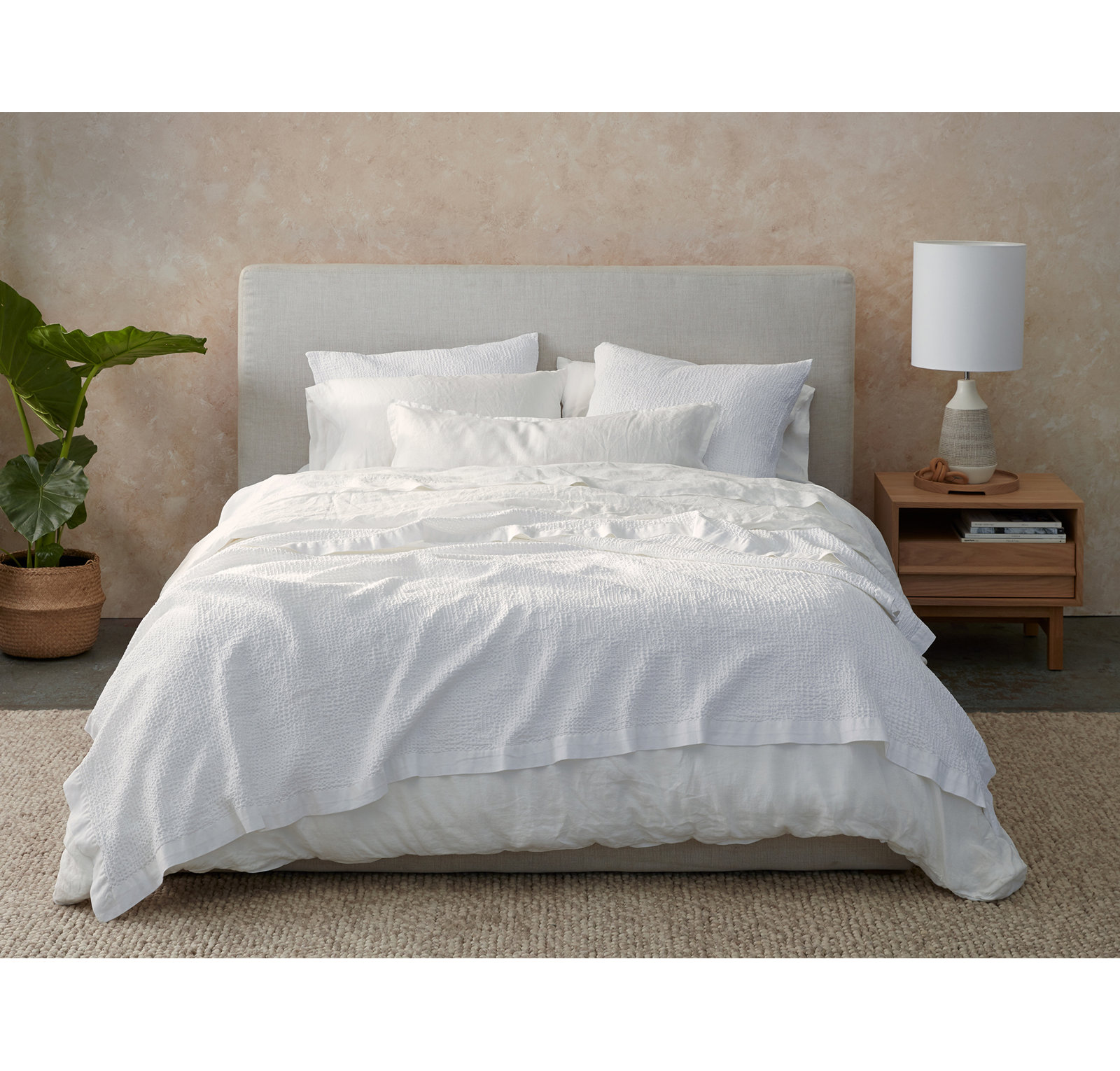 Reyes Cotton Pillow Sham, Alpine White, Standard/Twin