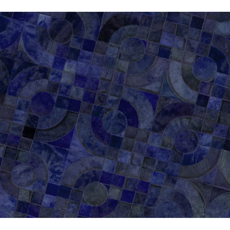 Tapis bleu / noir Optico, Rectangle 5 pi 5 po x 7 pi 8 po