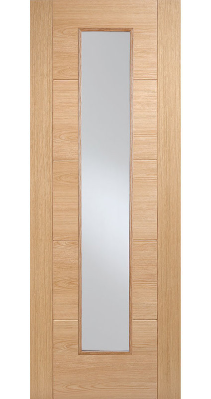 Vancouver Glazed Long Light Prefinished Oak Internal Fire Door, 198.1cm H x 83.8cm W x 3.5cm D