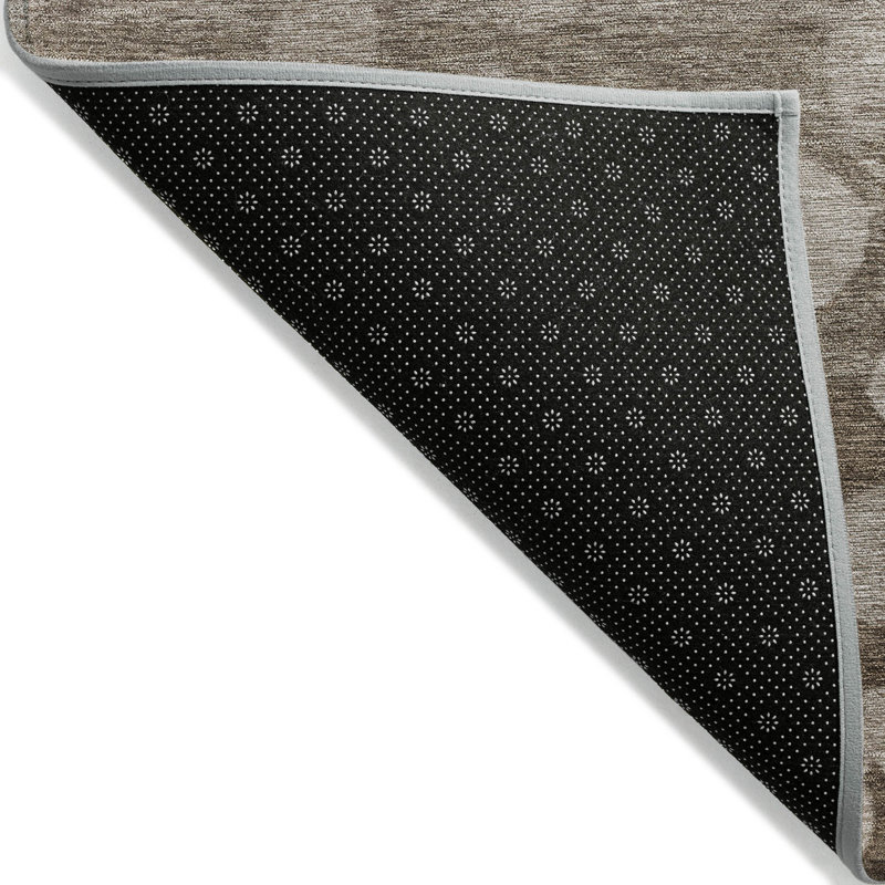 Tapis taupe Xhevrie intérieur / extérieur lavable à la machine, Rectangle 5 pi x 7 pi 6 po
