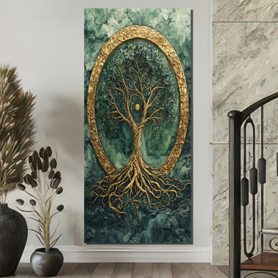 Moniet, un arbre vert de la vie dans les racines célestes - Arbre de vie, art mural
