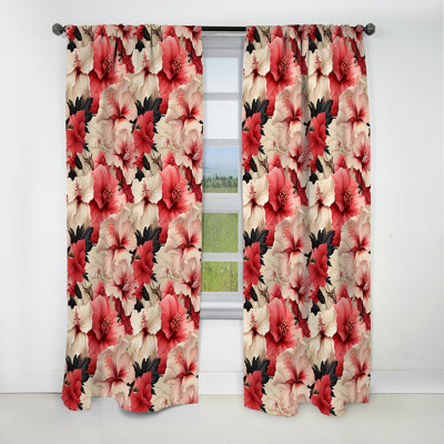 Hibiscus Romance - motif tropical I - Rideau floral - Rideau occultant floral - 1 panneau