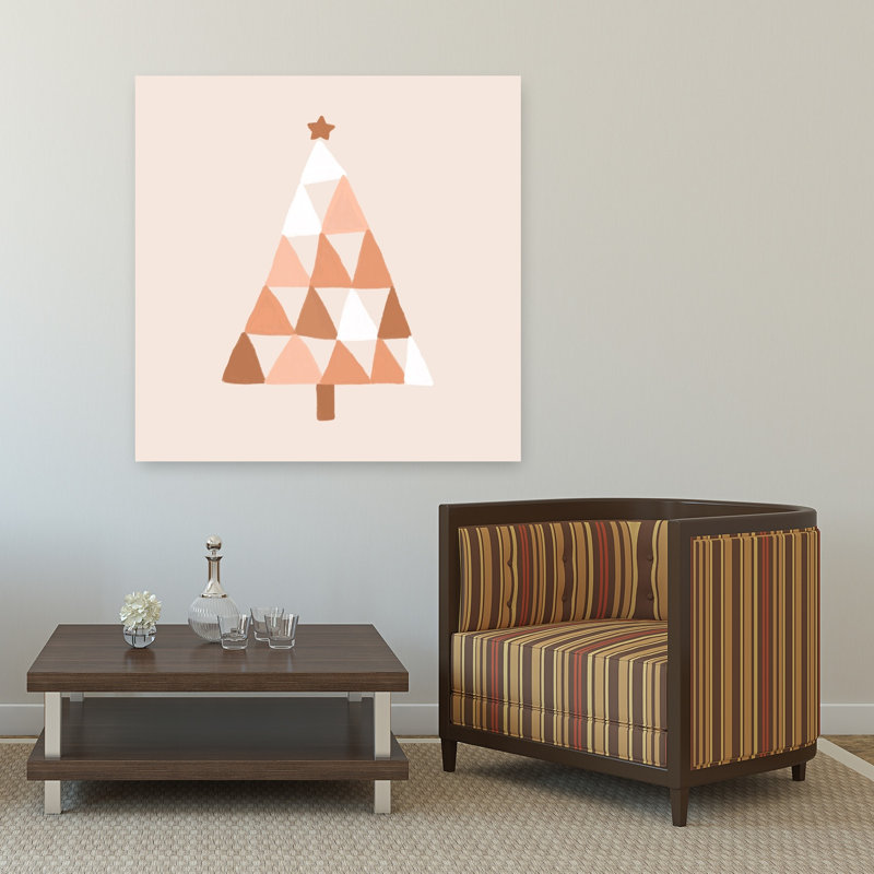 «Geometric Christmas Tree Abstract Contemporary Landscape Nature», reproduction d'art murale, 48" H x 48" W