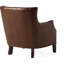 Chaise de salon en cuir fleur de qualité supérieure, brun, accoudoirs de luxe à assise confortable, revêtement