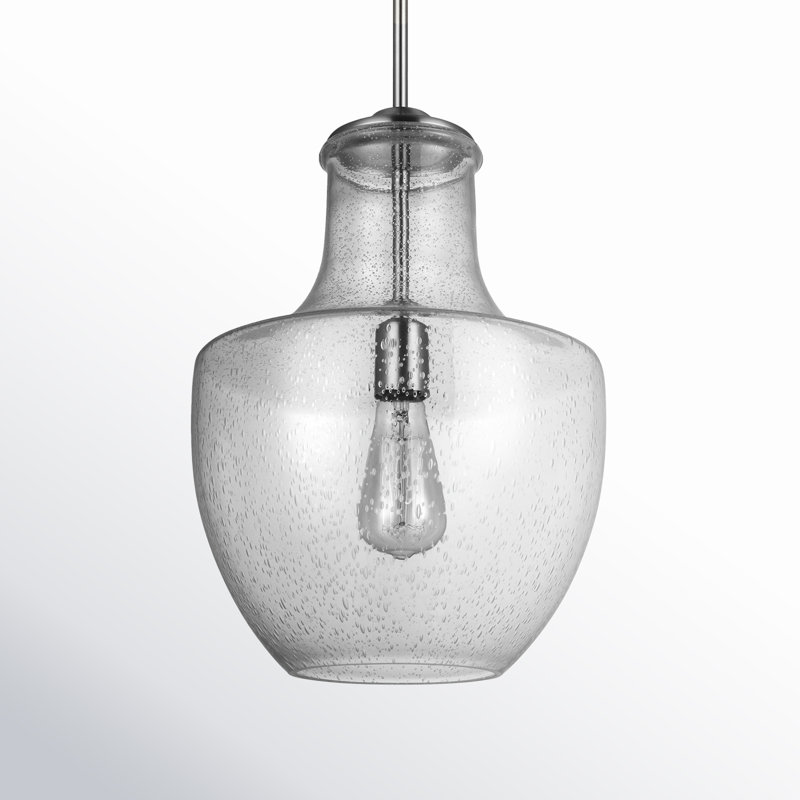 Ravenna 1-Light Dimmable Teardrop Pendant , Satin Nickel
