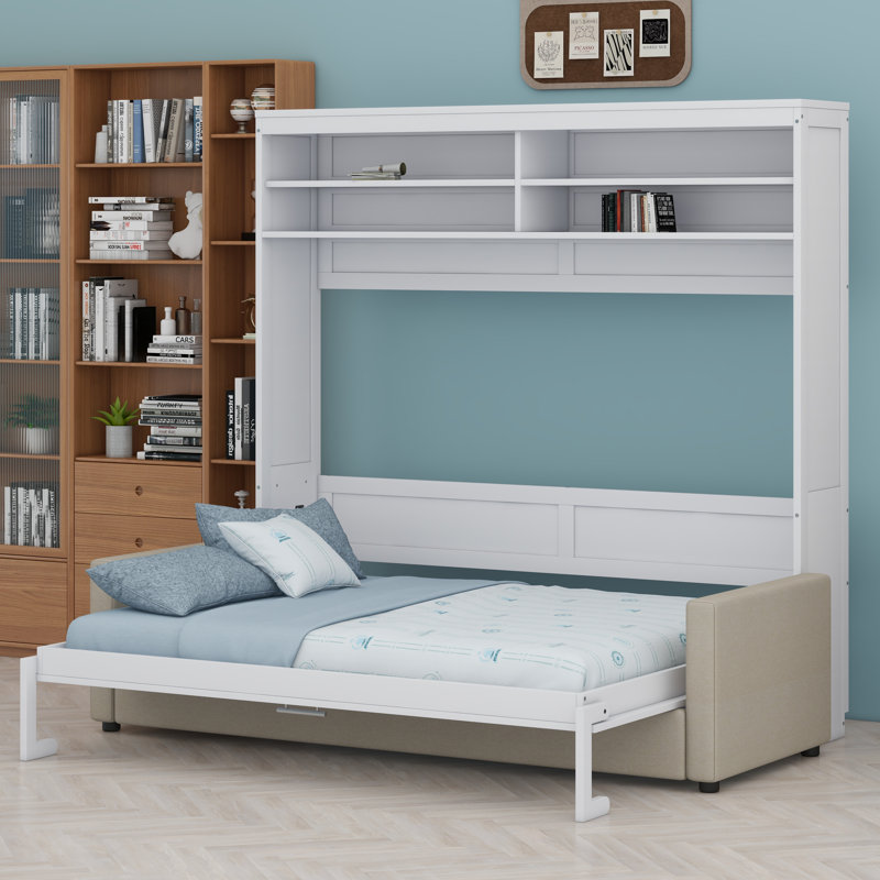 Murphy Bed Wall Bed With Sofa, White