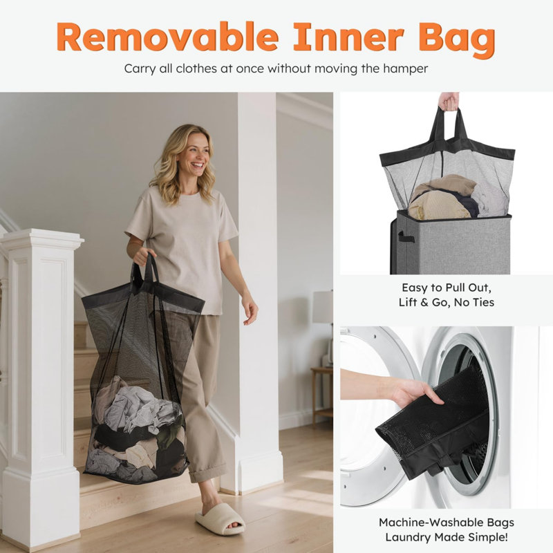 Plastic Laundry Room Organiser, Grey