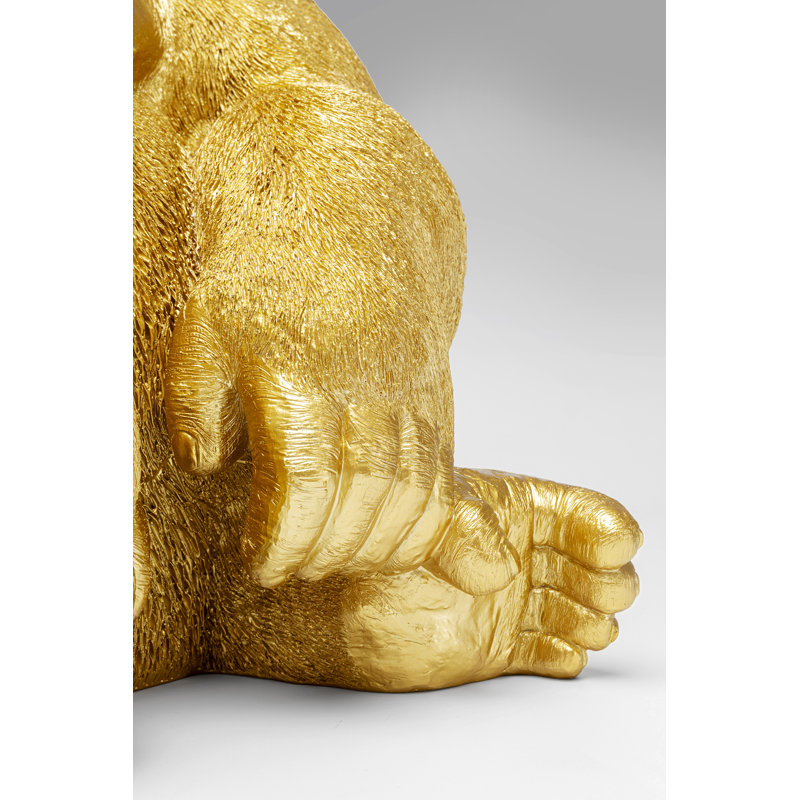 Deco Figurine Monkey Gorilla, 76cm H x 60cm W x 55cm D, Gold
