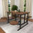 Teak Wood Dining Table with Attached Seats-94225240-94225241-94225242