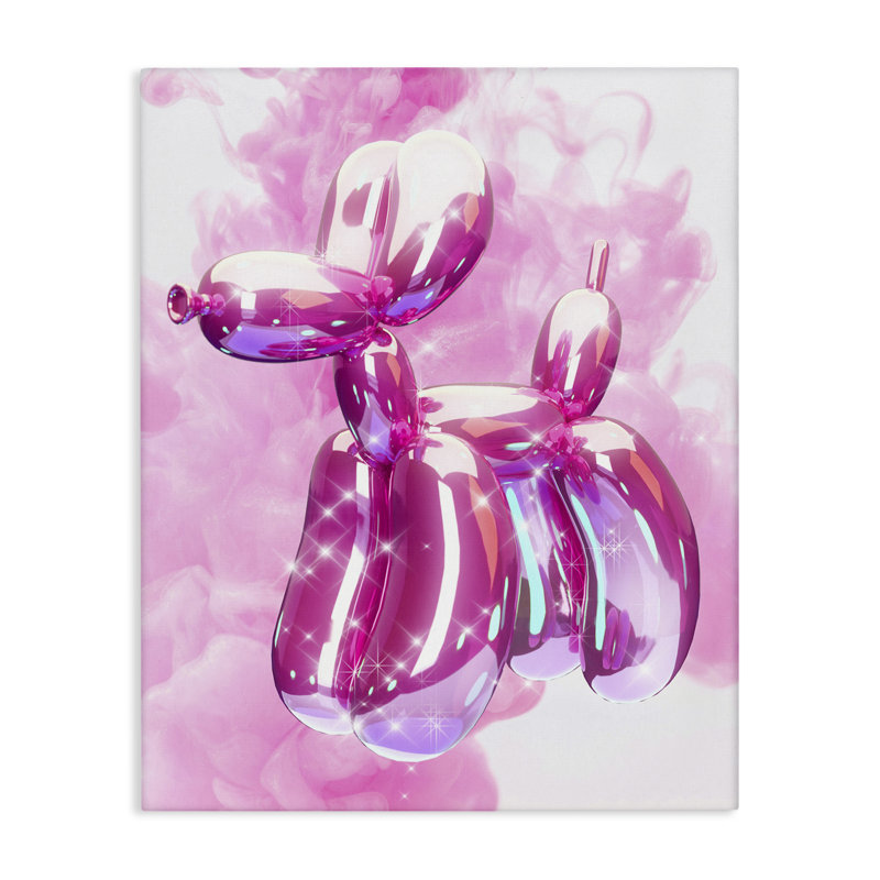 «Balloon Dog with Sparkle», art mural par Ziwei Li, H 40 po x l 30 po