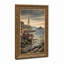 Art sur toile, bateau en bois orange gris sur une côte rocheuse près du phare-558234571