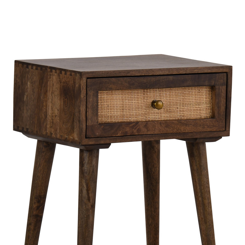 Orlanda 18'' W Solid Wood Nightstand, Dark Brown/Brown
